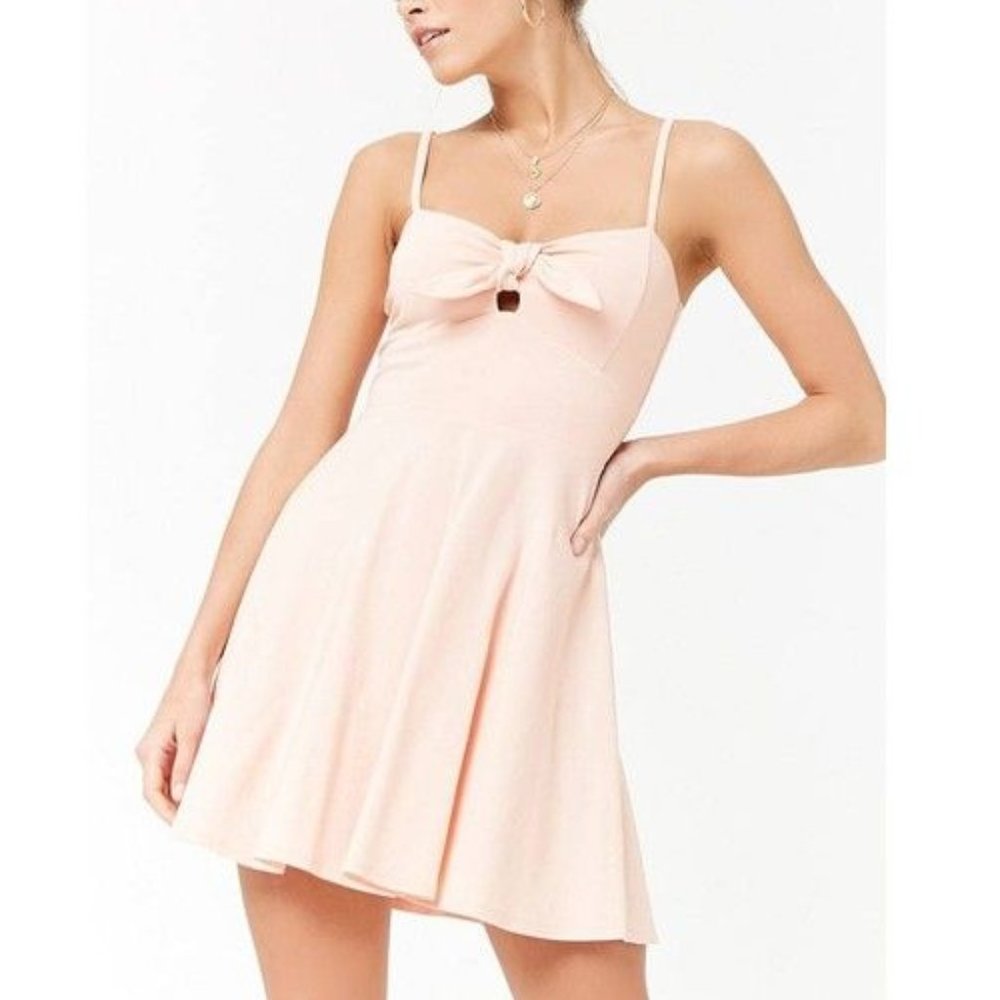Baby Pink Flowy Tie Dress